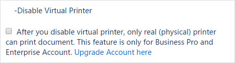 Disable Virtual Printer