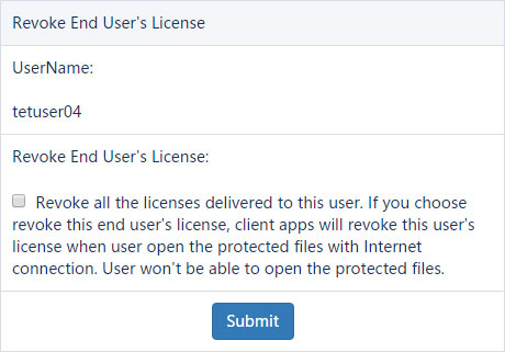 To revoke a user's license