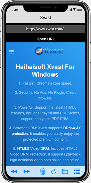 View webpage in Xvast for iOS