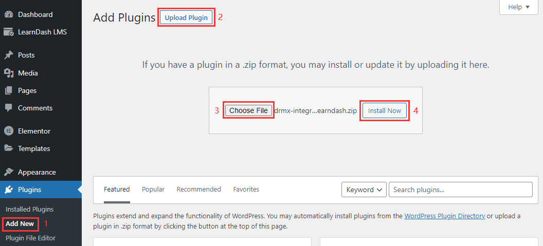 Add LearnDash Plugin