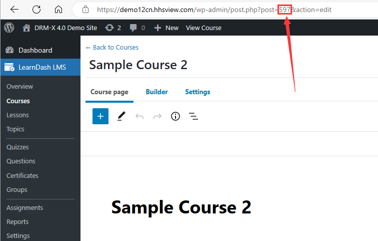 Add LearnDash Course ID