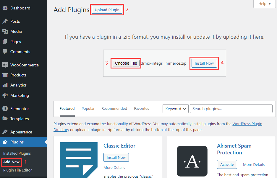 Add WooCommerce Plugin